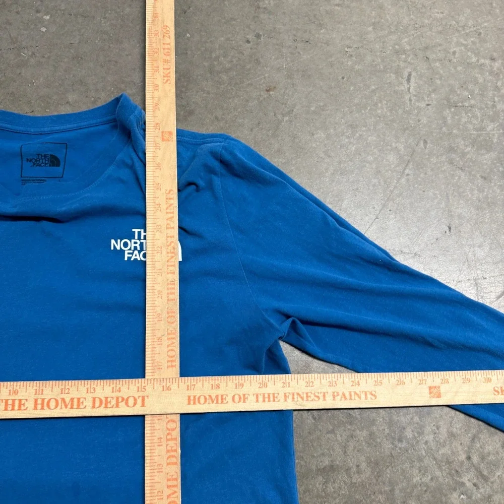 The North Face Mens Blue Long Sleeve Box Logo Graphic T-Shirt Large NF0A37FY